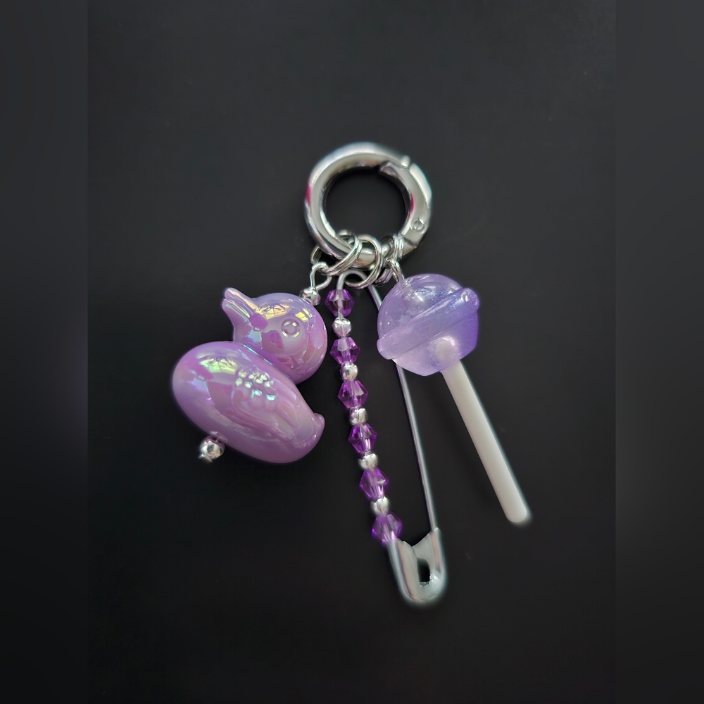 Bohemian Trinkets Lavender Love Friendship Pin Bag Charm